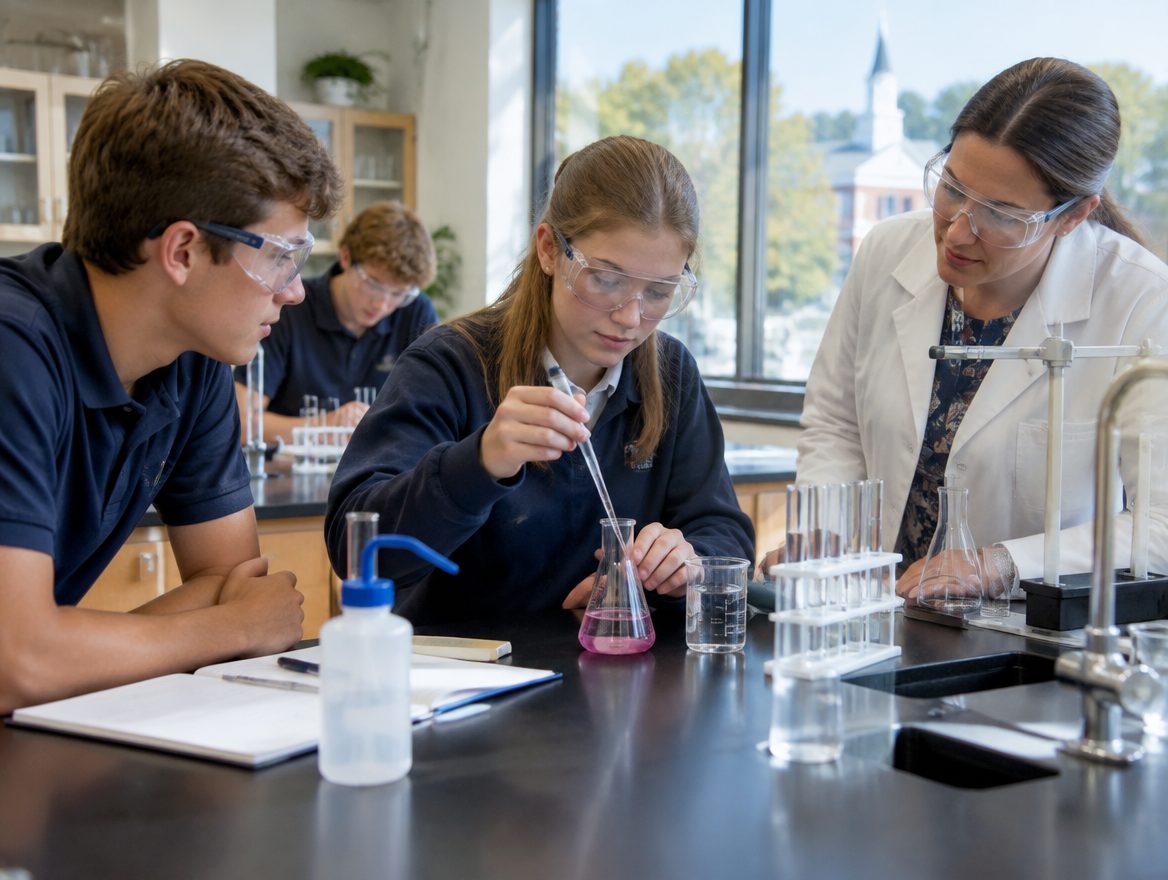High school chemistry lab at a central Arkansas Christian school
